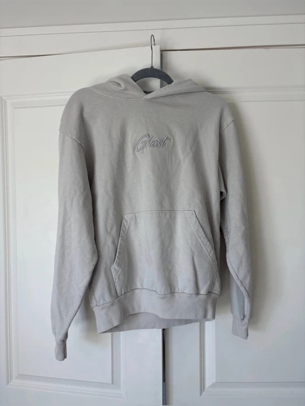 Ghost Cream Color Hoodie - Men's Casual Pullover